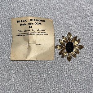Vintage House of Stones Black Diamond Brooch NWT